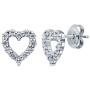 BERRICLE Rhodium Plated Sterling Silver Cubic Zirconia CZ Open Heart Bridal Bridesmaid Fashion Necklace and Earrings Set