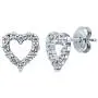 BERRICLE Rhodium Plated Sterling Silver Cubic Zirconia CZ Open Heart Bridal Bridesmaid Fashion Necklace and Earrings Set BERRICLE Rhodium Plated Sterling Silver Cubic Zirconia CZ Open Heart Bridal Bridesmaid Fashion Necklace and Earrings Set