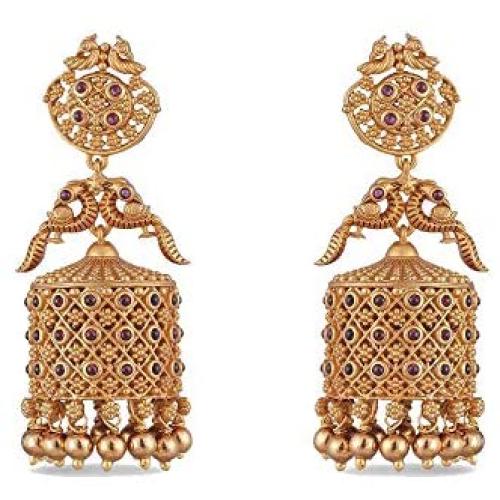 Tarinika Dhvani Gold-Plated Indian Cubic Zirconia Dangle Drop Earrings