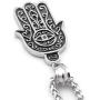 Warvik Hamsa Hand Evil Eye Jewish Necklace Pendant, Stainless Steel Jewelry Gold/Silver Color Mens Womens Wheat Chain 20/28inch