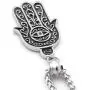 Warvik Hamsa Hand Evil Eye Jewish Necklace Pendant, Stainless Steel Jewelry Gold/Silver Color Mens Womens Wheat Chain 20/28inch