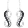 KATARINA Infinity Black and White Diamond Jewelry Set in 10K White Gold (7/8 cttw)
