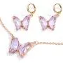 The Woos Stained Glass Crystal Butterfly Necklace Earring Set Transparent Purple Butterfly Glass Earrings Elegant Colorful Butterfly Crystal Necklace Shiny Prom Jewelry Set The Woos Stained Glass Crystal Butterfly Necklace Earring Set Transparent Purple Butterfly Glass Earrings Elegant Colorful Butterfly Crystal Necklace Shiny Prom Jewelry Set