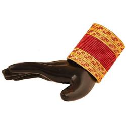 Touchstone Indian Bollywood Golden Glittering Zigzag Cut Textured Color Designer Jewelry Bracelet Bangles. Set Of 48 In Gold Tone For Women.