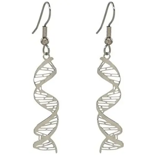 Boutique Academia DNA Earrings - Science Jewelry Gift - Anatomically Correct DNA Spirals with Major & Minor Grooves and Base Pairing