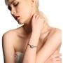 VICISION Women Statement Bracelet Cuff Bangle Silver Plated Cubic Zirconia Fashion Jewelry Accessories 1 Piece- VB4 Silver