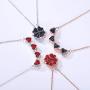 Sterling Silver Heart Shaped and Four Leaf Clover Convertible Pendant Necklace Crystals Jewelry for Women Girls