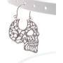 Skull Head Dangle Drop Earrings Punk Gothic Ghost Head Small Hoop Earrings for Women Girls Halloween Decor Jewelry Gifts