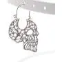 Skull Head Dangle Drop Earrings Punk Gothic Ghost Head Small Hoop Earrings for Women Girls Halloween Decor Jewelry Gifts