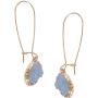 Humble Chic Simulated Druzy Threaders - Boho Glitter Upside-Down Long Hoop Dangle Drop Earrings for Women - Bohemian Created Geode Stone Sparkly Pendants