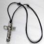 Surfer Tribal Jewelry Totem Pole Tiki Hawaiian Maori Polynesian Aztec Maya Native American Indian Alaskan Eskimo African Protection Amulet Pewter Mens Pendant Necklace Charm men Black Adjustable Cord