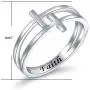 Inspirational Jewelry Sterling Silver Engraved Faith Double Cross Ring Christian Fashion Band Ring for Women Mother, Size 5-10 Inspirational Jewelry Sterling Silver Engraved Faith Double Cross Ring Christian Fashion Band Ring for Women Mother, Size 5-10