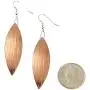 Copper Bark Leaf Drop Earrings - Handmade Copper Earrings - Jewelry Gifts for 7th Wedding Anniversary