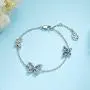 SISMIURRA Butterfly Link Bracelet 18K White Gold Plated Cubic Zirconia Chain Bracelet Birthday jewelry Gift for Women SISMIURRA Butterfly Link Bracelet 18K White Gold Plated Cubic Zirconia Chain Bracelet Birthday jewelry Gift for Women