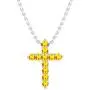 Dazzlingrock Collection Round Gemstone Ladies Cross Pendant (Silver Chain Included), 14K Gold Dazzlingrock Collection Round Gemstone Ladies Cross Pendant (Silver Chain Included), 14K Gold