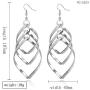 Classic Twist Wave Design Drop Dangle Earrings Sparkling Ear Stud Double Linear Earrings for Women Girls