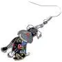 NEWEI Enamel Alloy Cut Sitting Schnauzer Dog Earrings Drop Dangle Unique Fashion Animal Jewelry For Women Girls Gift