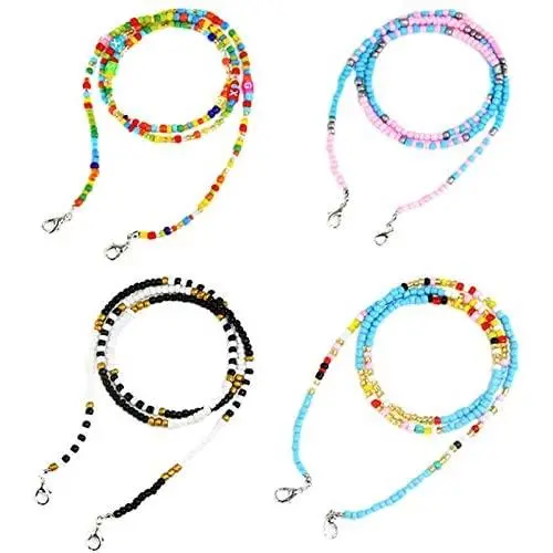 4PCS Bead Mask Lanyard Colorful Beaded Mask Holder Beaded Chain Strap Eyeglass Chains Mask Clamp Beaded Mask Holder Necklace Anti-Lost Mask Leash for Women Men Jewelry-A 4PCS Bead Mask Lanyard Colorful Beaded Mask Holder Beaded Chain Strap Eyeglass Chains Mask Clamp Beaded Mask Holder Necklace Anti-Lost Mask Leash for Women Men Jewelry-A