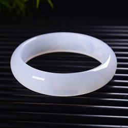 WEINAN Classical Chinese Style Natural Jade Bangle Bracelet Jewelry for Women Girls Genuine, A002