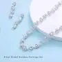 Unicra Bride Silver Necklace Earrings Set Crystal Bridal Wedding Jewelry Set Rhinestone Choker Necklace for Women and Girls (3 piece set - 2 earrings and 1 necklace)(Silver)