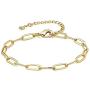 Lcherry Paperclip Choker Necklace Paperclip Bracelet 14K Real Gold Plated Oval Link Chain Necklace Bracelet Set for Women