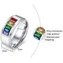 FOXI YOUTH Lovers Surgical Steel LGBT Gay Pride Lesbian Rainbow Colorful CZ Stone Inlay Band Ring Promise Wedding Engagement Rings:Silver-13# FOXI YOUTH Lovers Surgical Steel LGBT Gay Pride Lesbian Rainbow Colorful CZ Stone Inlay Band Ring Promise Wedding Engagement Rings:Silver-13#