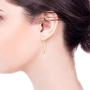 14k Gold-Filled Hand Wrapped Teardrop Cultured Pearl Long Wire Threader Earrings Bridal Wedding Jewelry