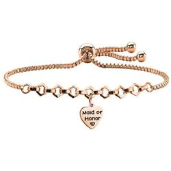 FUSTMW Bridesmaid Jewelry Gift Maid of Honor Bracelet Matron of Honor Bangle Wedding Gift for Bridesmaids