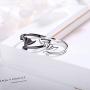 Personality Angel Devil Wings Open Ring for Men and Women Dragon Wing Arrow Adjustable Black White Couple Ring