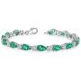 Peora 13.00 carats Pear Shape Simulated Emerald Bracelet in Sterling Silver