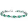Peora 13.00 carats Pear Shape Simulated Emerald Bracelet in Sterling Silver
