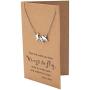 Quan Jewelry Mother and Baby Little Birds Necklace for Women, Animal Pendant Gifts for Moms, Mothers Day Family Jewelry with Inspirational Dalai Lama Quote on Greeting Card, Silver Tone