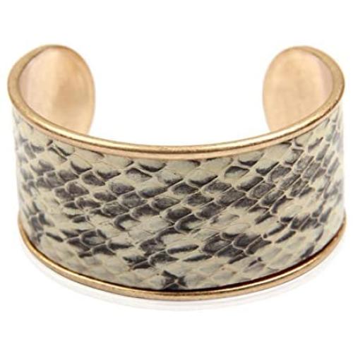 RIAH FASHION Bohemian Multi Layer Cuff Bracelet - Gypsy Statement Infinity Stackable Wrist Bangle Set Metallic Leopard Animal, Genuine Leather, Turquoise