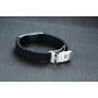 PJ Jewelry to My Son Love Dad Love Mom Courage Inspirational Bracelet Stainless Steel Silicone Adjustable Wristband