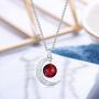 BriLove Women 925 Sterling Silver Galaxy & Crescent Moon Glass Bead Pendant Necklace