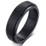 PJ Jewelry 6mm Mens Stainless Steel Rotating Center Camera Lens Design Spinner Band Ring