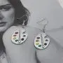 DAMLENG Unique Charm Paint Palette Dangle Earrings Paint Brush Drop Earrings For Women Artist Painter Jewelry Gifts (Silver) DAMLENG Unique Charm Paint Palette Dangle Earrings Paint Brush Drop Earrings For Women Artist Painter Jewelry Gifts (Silver)