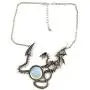 Skye Jewelry Large Full Body Dragon Statement Necklace w/Multi Color Moodstone Style Cabochon Design w/Adjustable Chain 15''-18'' & Dragon - 3 1/2'' x 3''