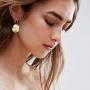 Round Disc Circle Plate Minimalist Fishhook Elegant Dangle Drop Earrings Chic Geometric Dangling Hanging Fashion Lightweight Simple Modern Statement Jewelry Gifts