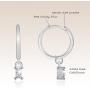 925 Sterling Silver CZ Cubic Zirconia Cartilage Huggie Charm Earring, Round Hoop Dangle Earrings Dainty Fine Jewelry Gifts for Women