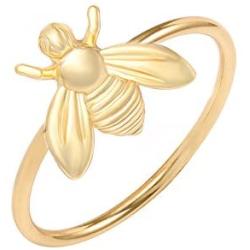 MANZHEN Cute Gold Tiny Honey Bee Ring Jewelry for Women