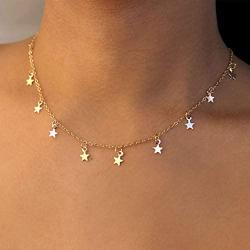 choice of all Star Necklace Choker for Women for Women Gold Star Dangle Choker Necklace for Teen Girls