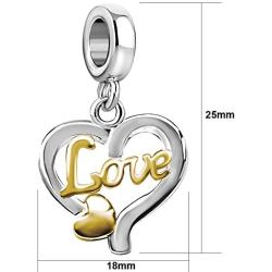 JMQJewelry Heart Love Dangle Charms for Bracelets Women Mother Jewelry