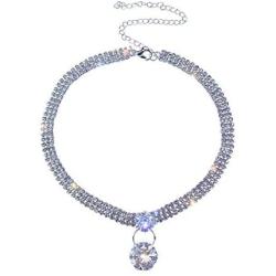 Bohemia Rhinestone Choker Crystal Necklace Pearl Choker Wedding Jewelry Bridal Necklace Diamond Pendant Choker for Women and Girls