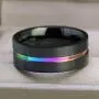 ringheart 2 Rings His and Hers Couple Rings Black Gold Plated Purple Cz Womens Wedding Ring Sets Tungsten Ring Mens Wedding Bands ringheart 2 Rings His and Hers Couple Rings Black Gold Plated Purple Cz Womens Wedding Ring Sets Tungsten Ring Mens Wedding Bands