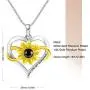 100 Languages I Love You Necklace for Mom Wife - You are My Sunshine Sunflower Pendant Necklace Jewelry for Valentines Day