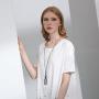 Coostuff Fashion Long Necklace with Pendant Jewelry Silver Black Necklaces for Women