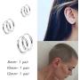 Silver Hoop Earrings- Cartilage Earring Endless Small Hoop Earrings Set for Women Men Girls,3 Pairs of Hypoallergenic 925 Sterling Silver Tragus Earrings Nose Lip Rings (8mm/10mm/12mm)
