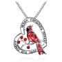 WOTEER Red Cardinal Necklace Valentines Day Gifts for Women When Cardinals Appear Angels are Near Sympathy Jewelry for Girls