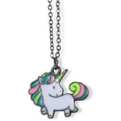 Unicorn Necklace | Jewelry Charm Stuff Unicorn Gifts for Women Men Pendant Accessories and Black Chain